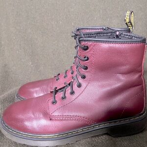 Burgundy oxblood red Dr. Martens Docs 8-eye zip boots women’s 5 men’s 4